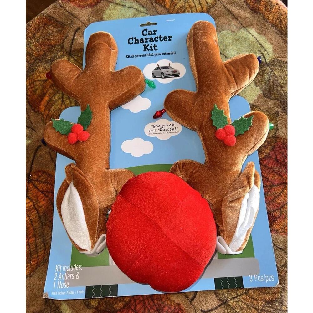 Amscan NIB Reindeer Car Kit Antlers‎ & Nose Christmas Holiday Decor